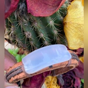 Natural stone hand made unisex leather bracelet